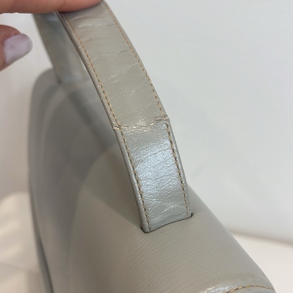 Genuine grey Leather small handheld bag - Picture 9 of 10